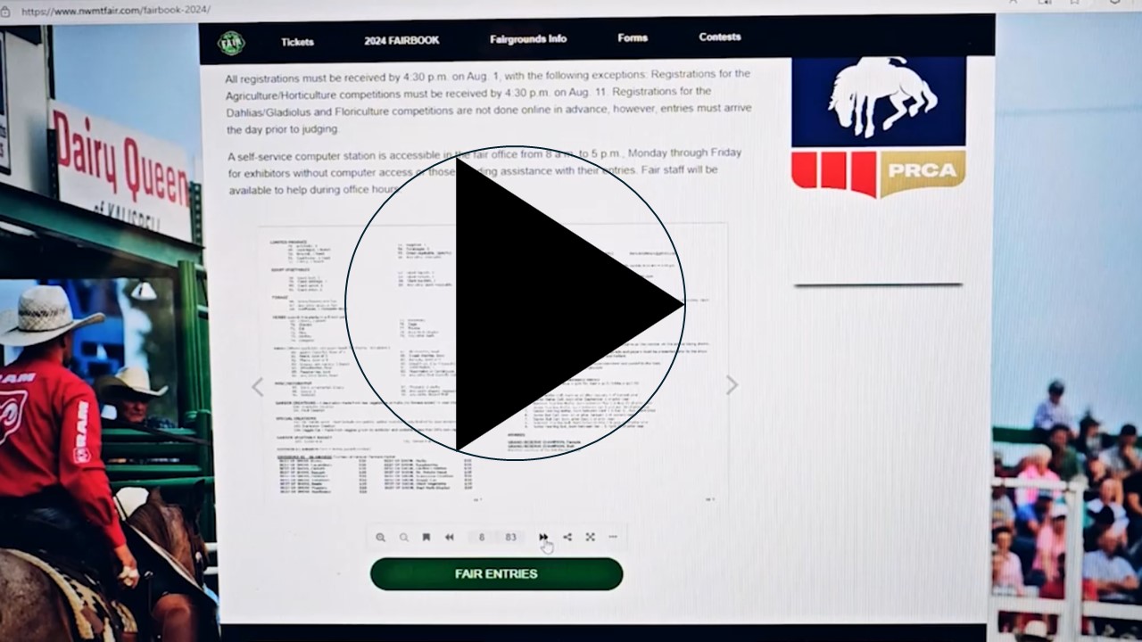 Watch how to add exhibits to the 2024 Northwest Monana Fair